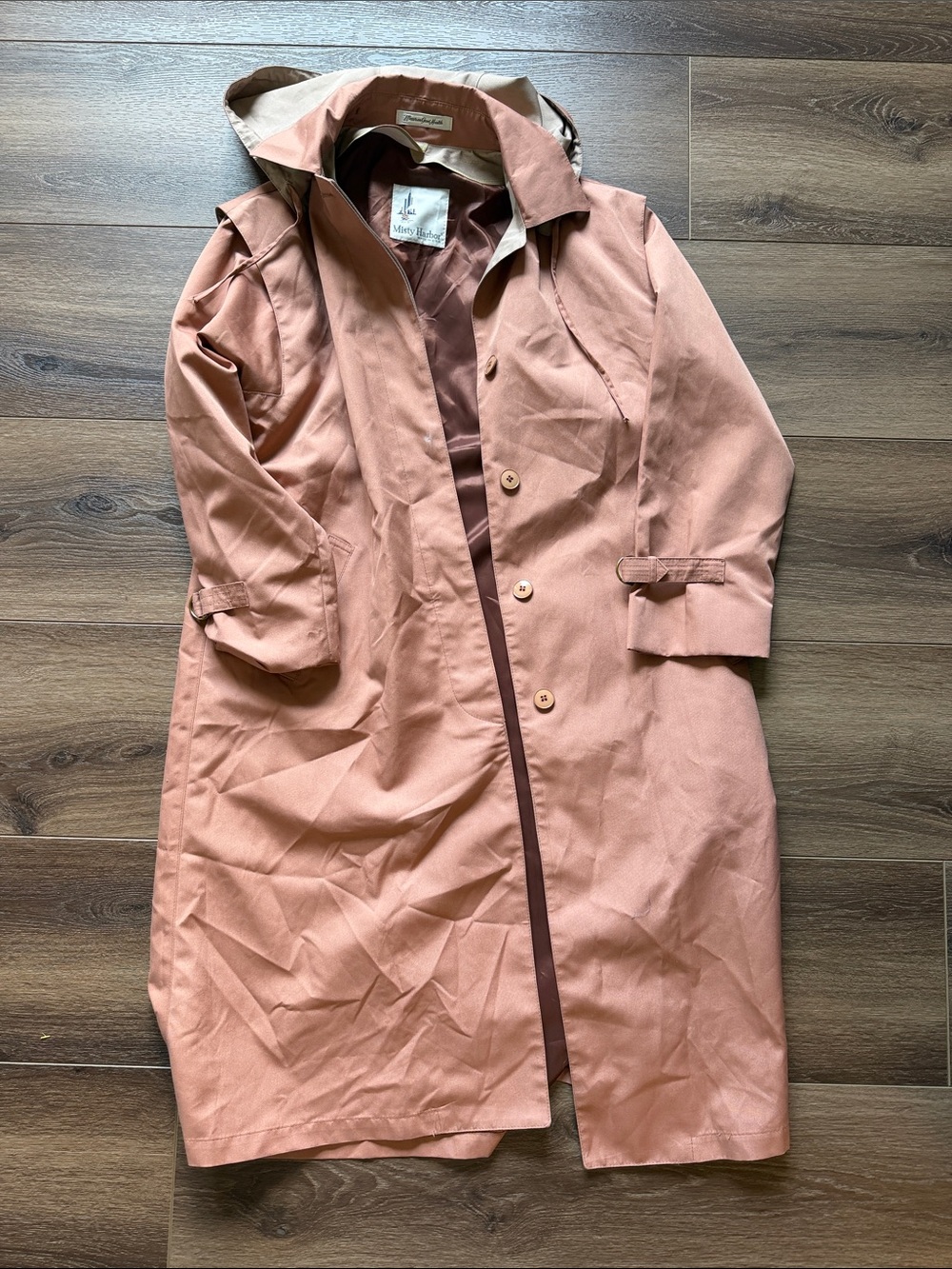 Vintage Misty Harbor Dusty Rose Trench Coat